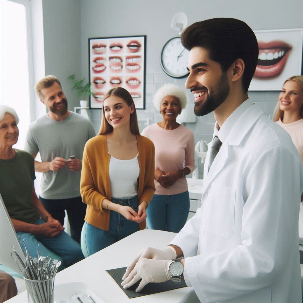 a dentist checking on its patients